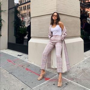 Plaid tailored pants